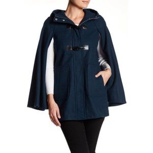 BCBG Wool Blend Toggle Cape Coat